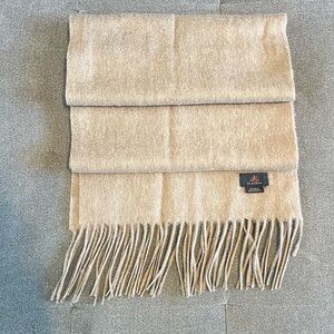Alashan Scarf Wool & Cashmere NWOT Tan Beige Color Fringe